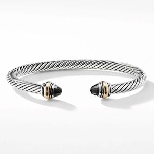 David Yurman Cable Classics Color Bracelet Black Onyx and 14K Yellow Gold
